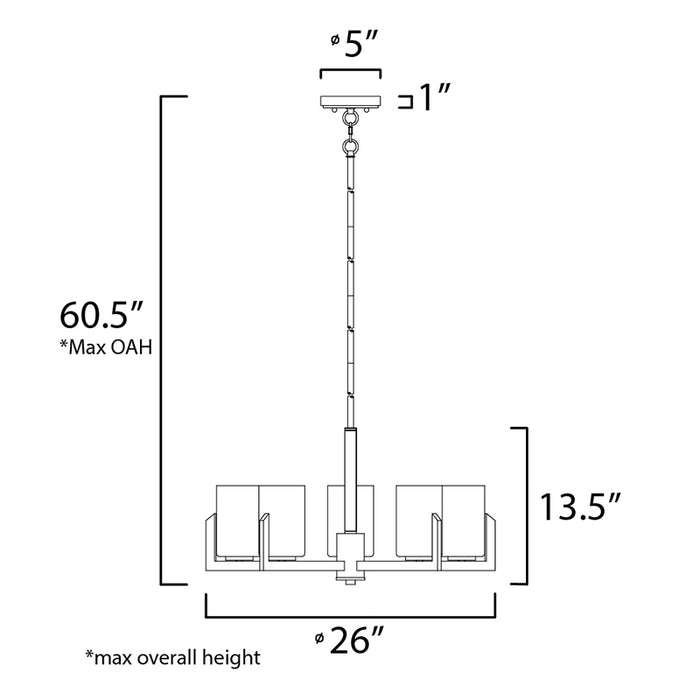 Maxim 21286 Dart 5-lt 26" Chandelier