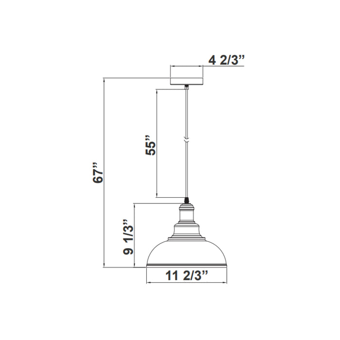 Westgate LCFA 12" 1-lt LED Pendant