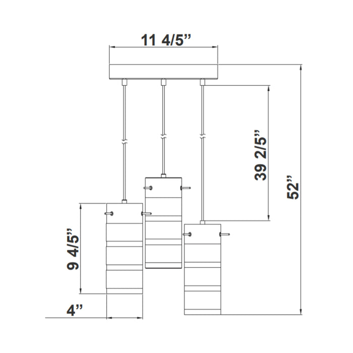 Westgate LCFB 3-lt LED Pendant with Round Canopy