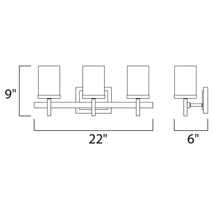 Maxim 2153 Tetra 3-lt 22" Bath Vanity