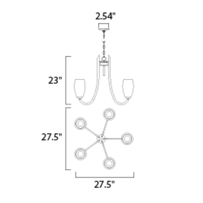 Maxim 21655 Taylor 5-lt 28" Chandelier
