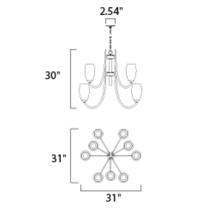Maxim 21657 Taylor 9-lt 32" Chandelier