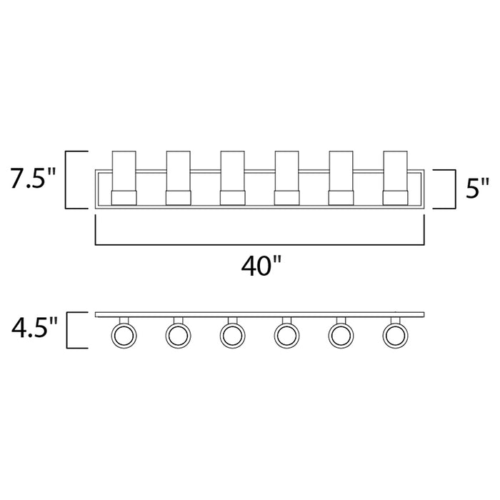 Maxim 23076 Silo 6-lt 40" LED Bath Vanity