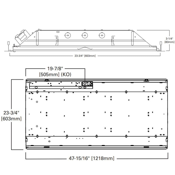 Metalux GR 2x4 37.4W Lensed LED Recessed Troffer