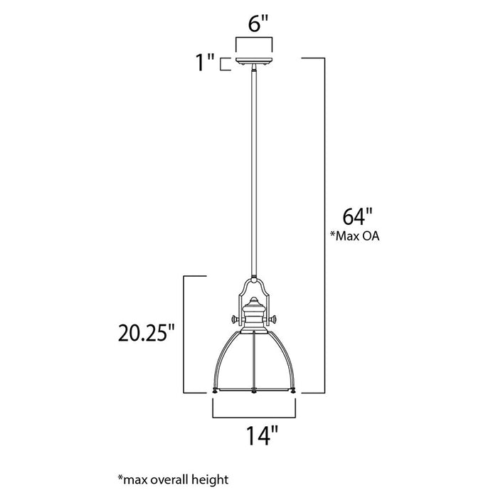 Maxim 25003 Hi-Bay 1-lt 14" Pendant