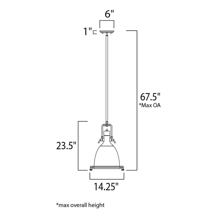 Maxim 25104 Hi-Bay 1-lt 14" Pendant