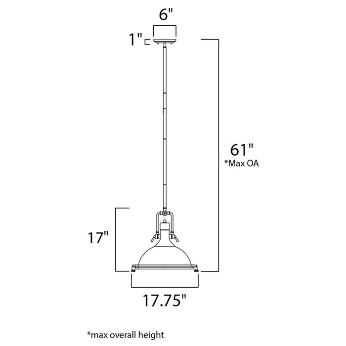 Maxim 25109 Hi-Bay 1-lt 18" Pendant