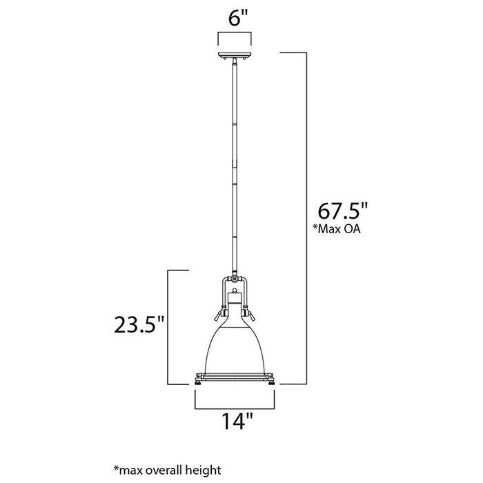 Maxim 25116 Hi-Bay 1-lt 14" Pendant