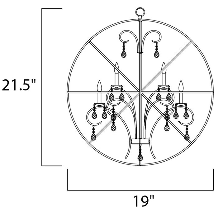 Maxim 25142 Orbit 4-lt 19" Pendant