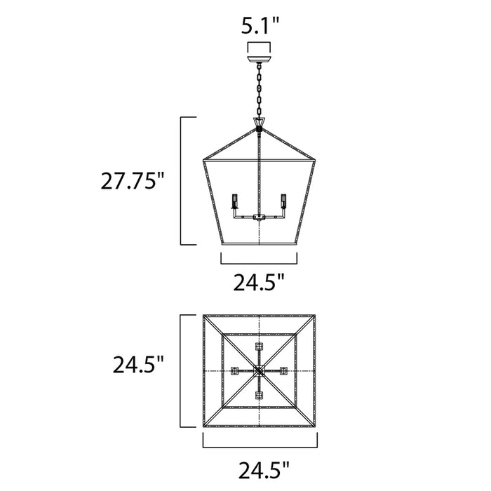 Maxim 25155 Abode 4-lt 25" Chandelier