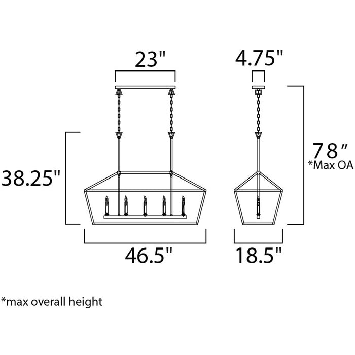 Maxim 25157 Abode 5-lt 47" Linear Chandelier