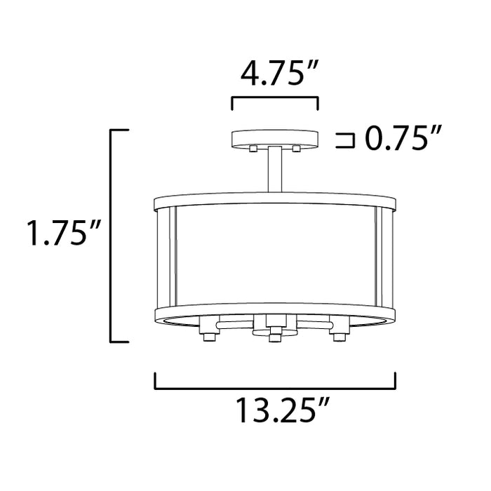 Maxim 25250 Sentinel 3-lt 13" Semi-Flush Mount