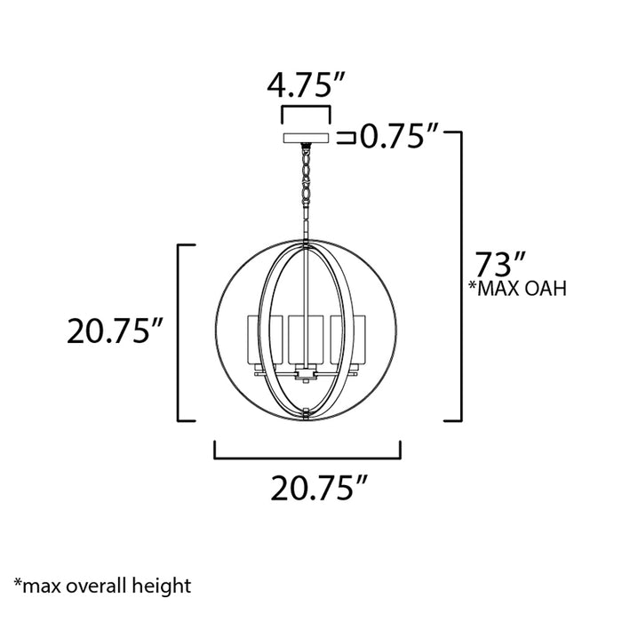 Maxim 25254 Sentinel 3-lt 21" Pendant