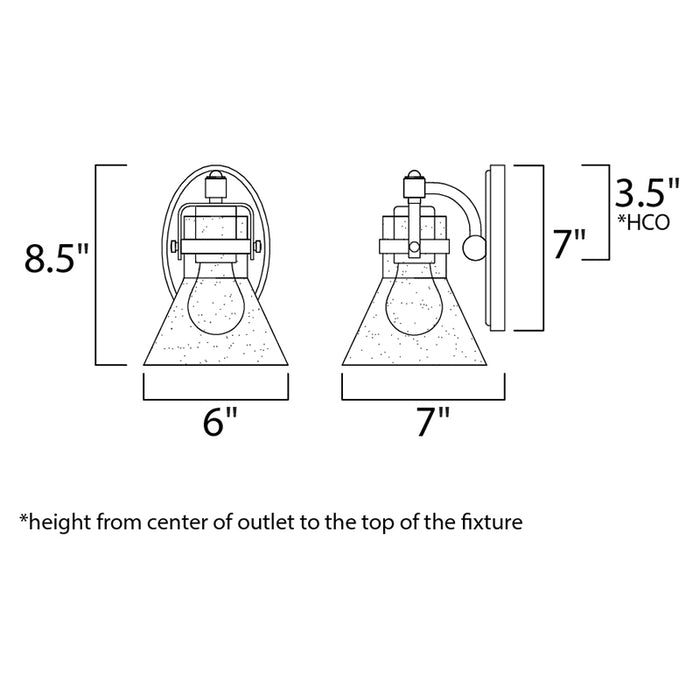 Maxim 26111 Seafarer 1-lt 9" Tall Wall Sconce with Bulb