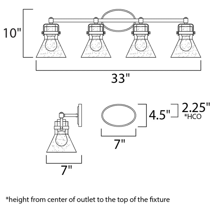 Maxim 26114 Seafarer 4-lt 33" Bath Vanity with Bulb