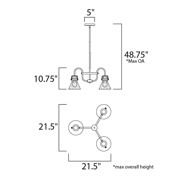 Maxim 26116 Seafarer 3-lt 22" Chandelier