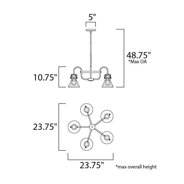 Maxim 26117 Seafarer 5-lt 24" Chandelier