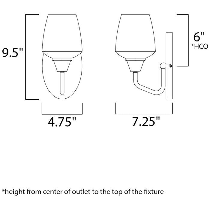 Maxim 26121 Goblet 1-lt 10" Tall Wall Sconce
