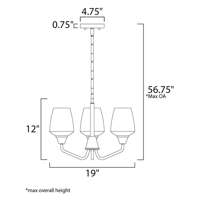 Maxim 26124 Goblet 3-lt 19" Chandelier
