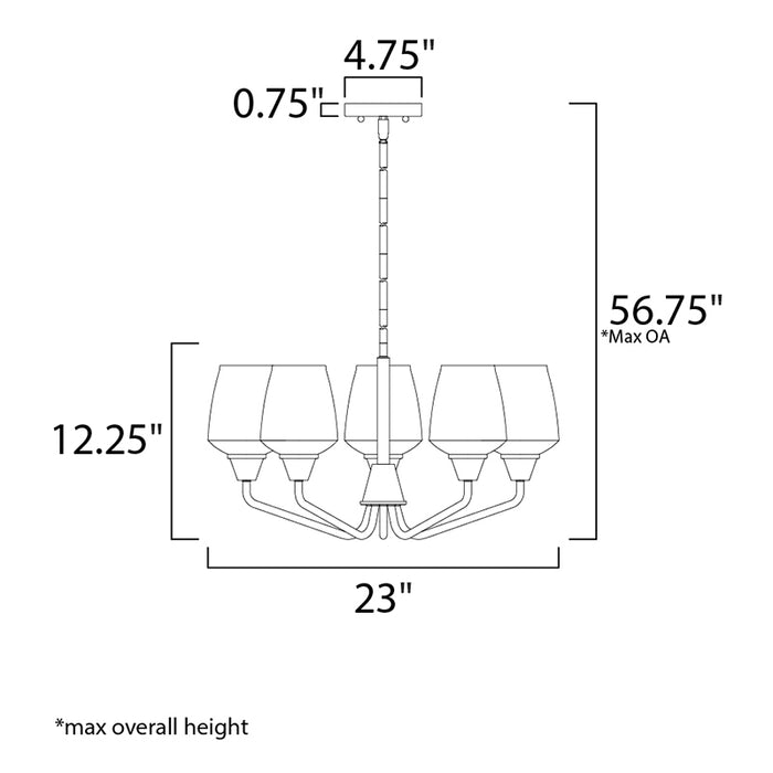 Maxim 26125 Goblet 5-lt 23" Chandelier