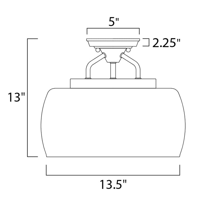 Maxim 26130 Goblet 3-lt 14" Semi Flush Mount