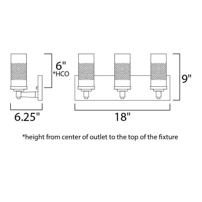 Maxim 26323 Crescendo 3-lt 18" Bath Vanity