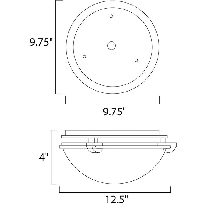 Maxim 2680 Malaga 2-lt 13" Flush Mount, Frosted Glass