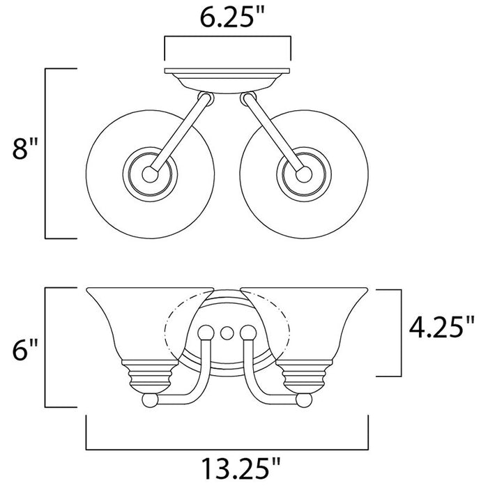 Maxim 2687 Malaga 2-lt 13" Bath Vanity