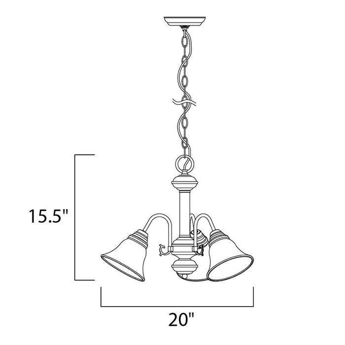 Maxim 2697FT Malaga 3-lt 20" Chandelier, Frosted Glass