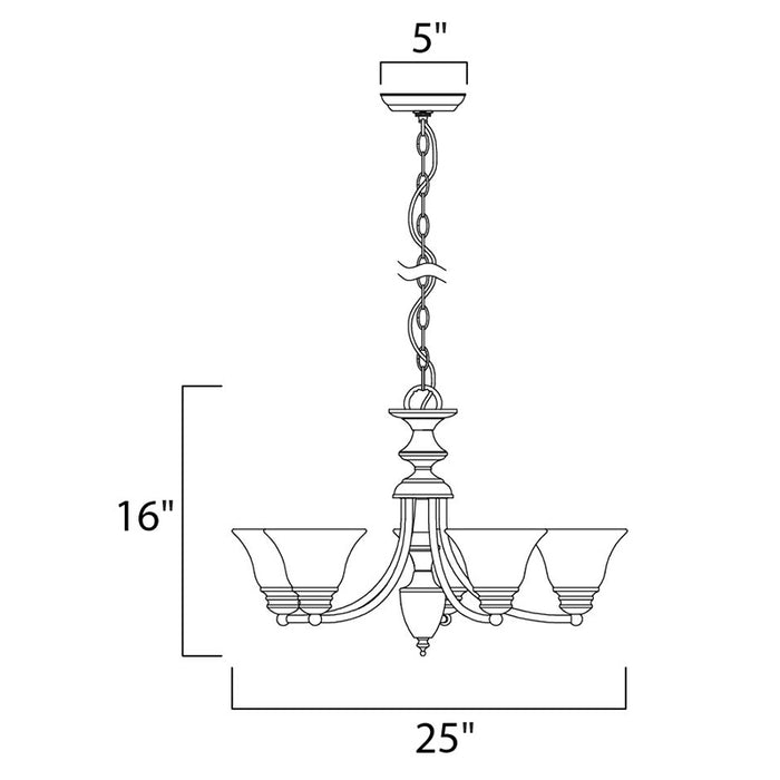 Maxim 2699MR Malaga 5-lt 25" Chandelier