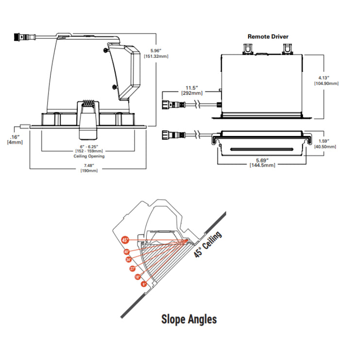 Halo RLS6 6" Slope Ceiling Direct Mount LED Retrofit, 5CCT Selectable