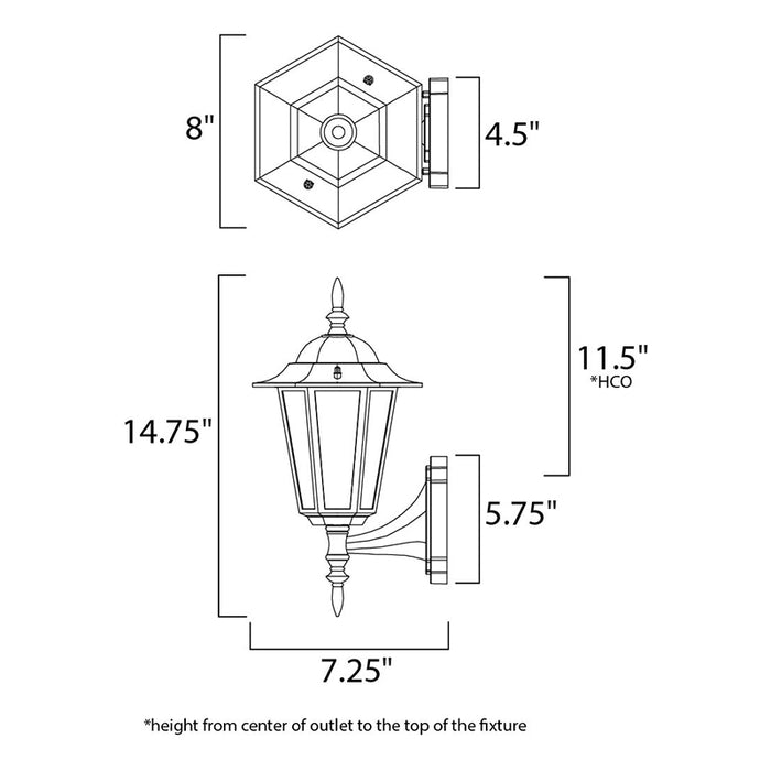 Maxim 3000 Builder Cast 1-lt 17" Tall Outdoor Wall Mount