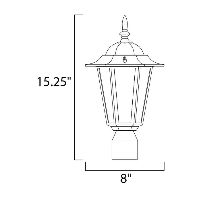 Maxim 3001 Builder Cast 1-lt 16" Tall Outdoor Pole/Post Lantern