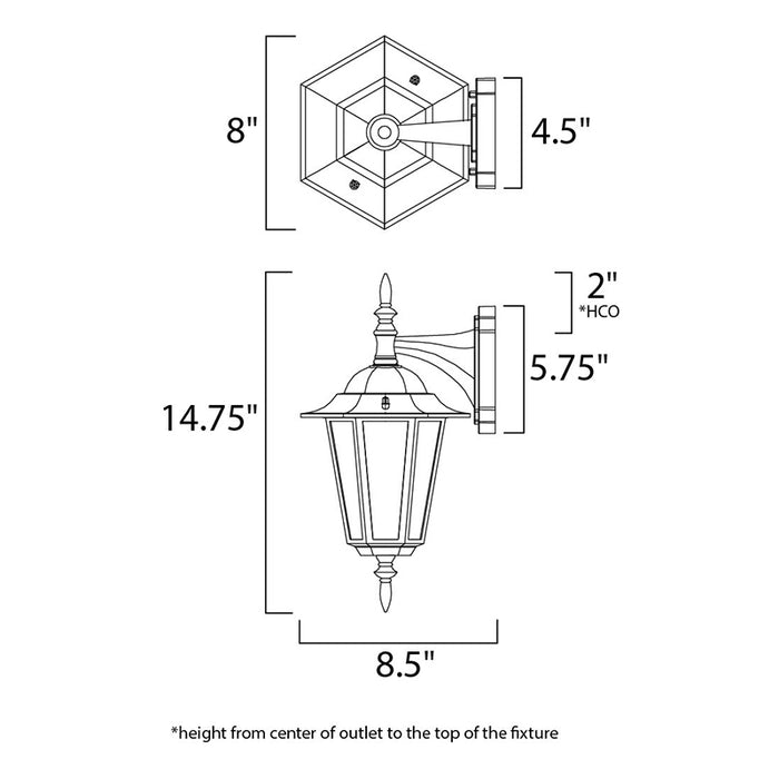 Maxim 3002 Builder Cast 1-lt 17" Tall Outdoor Wall Mount