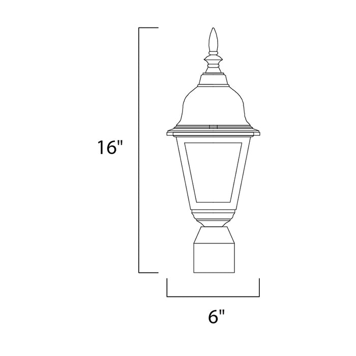 Maxim 3006 Builder Cast 1-lt 16" Tall Outdoor Pole/Post Lantern