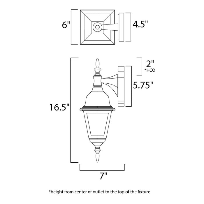 Maxim 3007 Builder Cast 1-lt 17" Tall Outdoor Wall Mount
