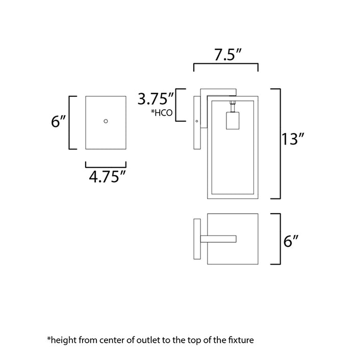 Maxim 30092 Catalina 1-lt 13" Tall Outdoor Wall Sconce