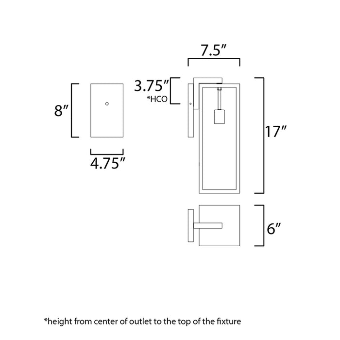 Maxim 30093 Catalina 1-lt 17" Tall Outdoor Wall Sconce