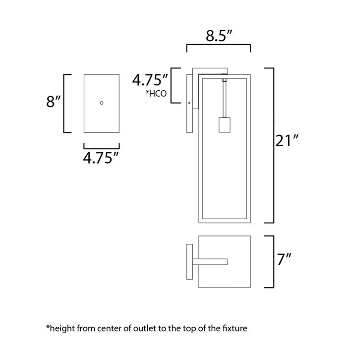 Maxim 30094 Catalina 1-lt 21" Tall Outdoor Wall Sconce