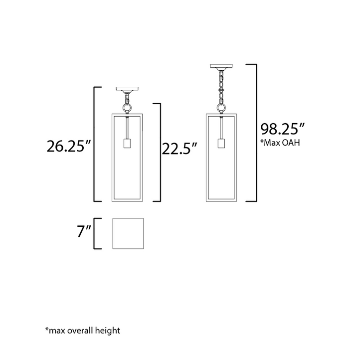 Maxim 30097 Catalina 1-lt 7" Outdoor Hanging Lantern