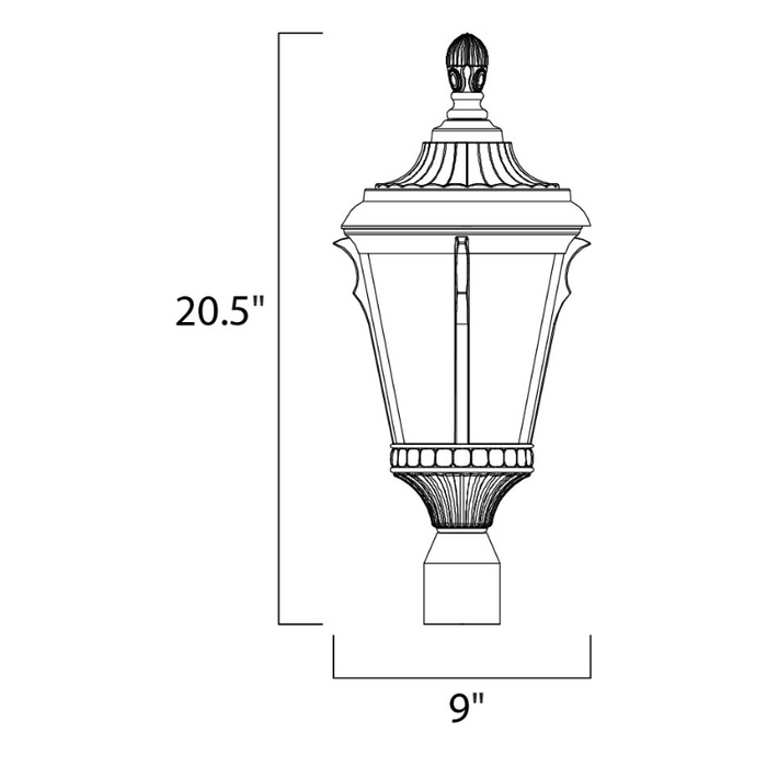 Maxim 3010 Odessa 1-lt 21" Tall Outdoor Pole/Post Lantern