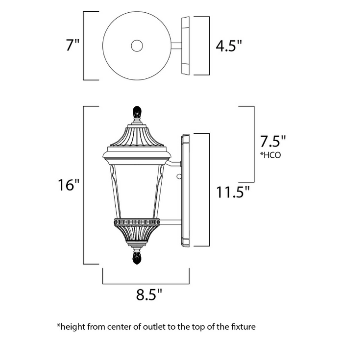 Maxim 3013 Odessa 1-lt 16" Tall Outdoor Wall Lantern