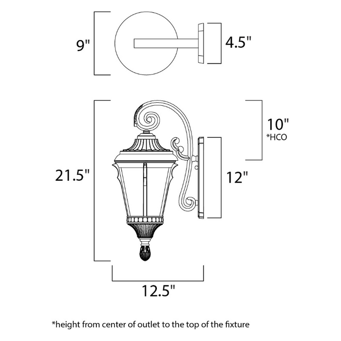 Maxim 3014 Odessa 1-lt 22" Tall Outdoor Wall Lantern