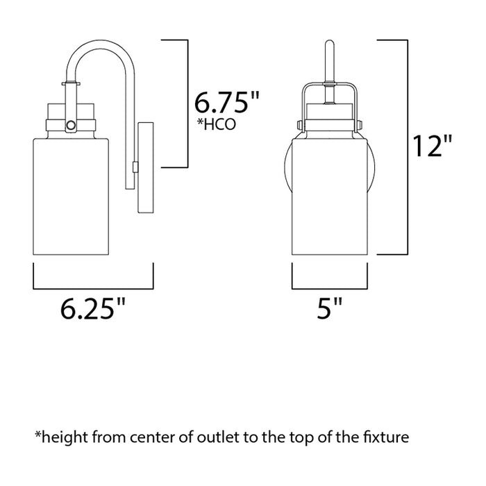Maxim 30170 Magnolia 1-lt 12" Tall Wall Sconce