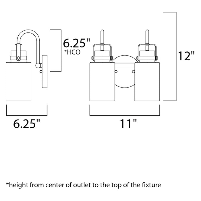 Maxim 30171 Magnolia 2-lt 11" Bath Vanity