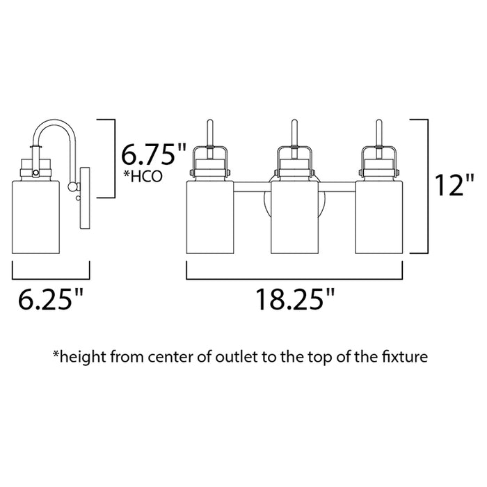 Maxim 30172 Magnolia 3-lt 18" Bath Vanity