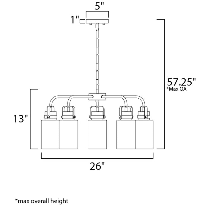Maxim 30175 Magnolia 5-lt 26" Pendant