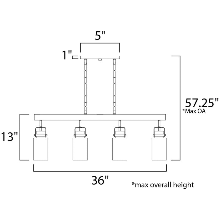 Maxim 30176 Magnolia 4-lt 36" Pendant