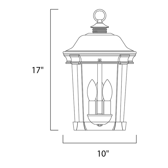 Maxim 3028 Dover DC 3-lt 10" Outdoor Hanging Lantern
