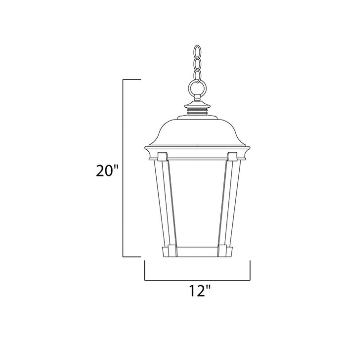 Maxim 3029 Dover DC 3-lt 12" Outdoor Hanging Lantern